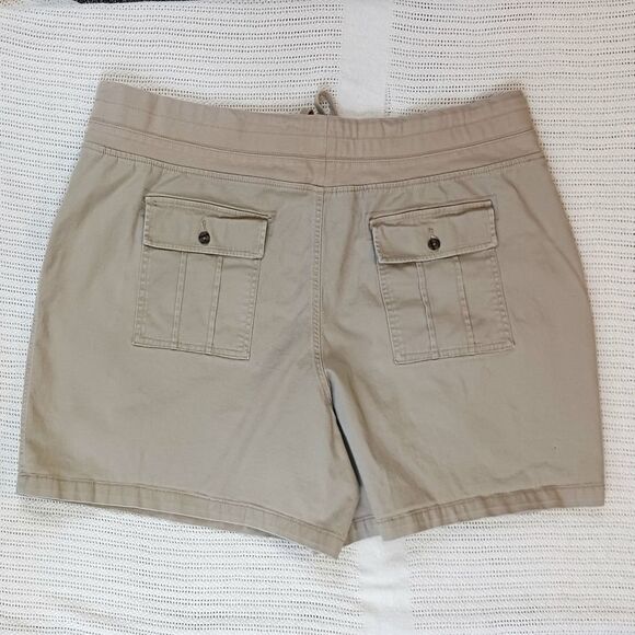 TERRA & SKY Cotton Khaki Shorts Cargo Pockets Draw String Plus Size 3X - Picture 4 of 12